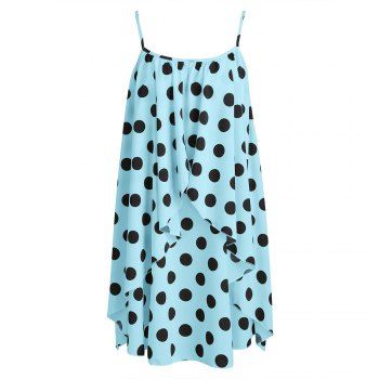 Vintage Polka Dot Overlap Cami Dress and Twisted Crop Top Twinset