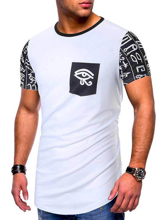 T-shirt Motif d'œil Jointif Imprimé - Blanc 2XL