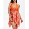 Ensemble de Tankini Asymétrique Nœud Papillon Imprimé - Orange de Basketball M