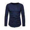Chemise Double Boutons à Manches Longues - Cadetblue S