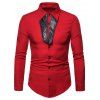 Chemise Boutonnée en Faux Cuir Design - Rouge M