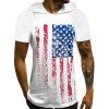 T-Shirt à Capuche Drapeau Américain - Blanc XL
