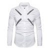Chemise Zip Design à Manches Longues - Blanc S