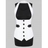 Débardeur de Grande Taille à Col Rond avec Gilet à Col Halter - Noir Profond 2X