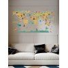 Autocollant Mural Animal Dessin Animé et Carte du Monde Imprimés Amovible - multicolor 