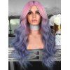Middle Part Ombre Long Colormix Wavy Cosplay Synthetic Wig - multicolor 26INCH