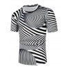 T-shirt Décontracté Motif de Rayure à Manches Courtes - Blanc XS