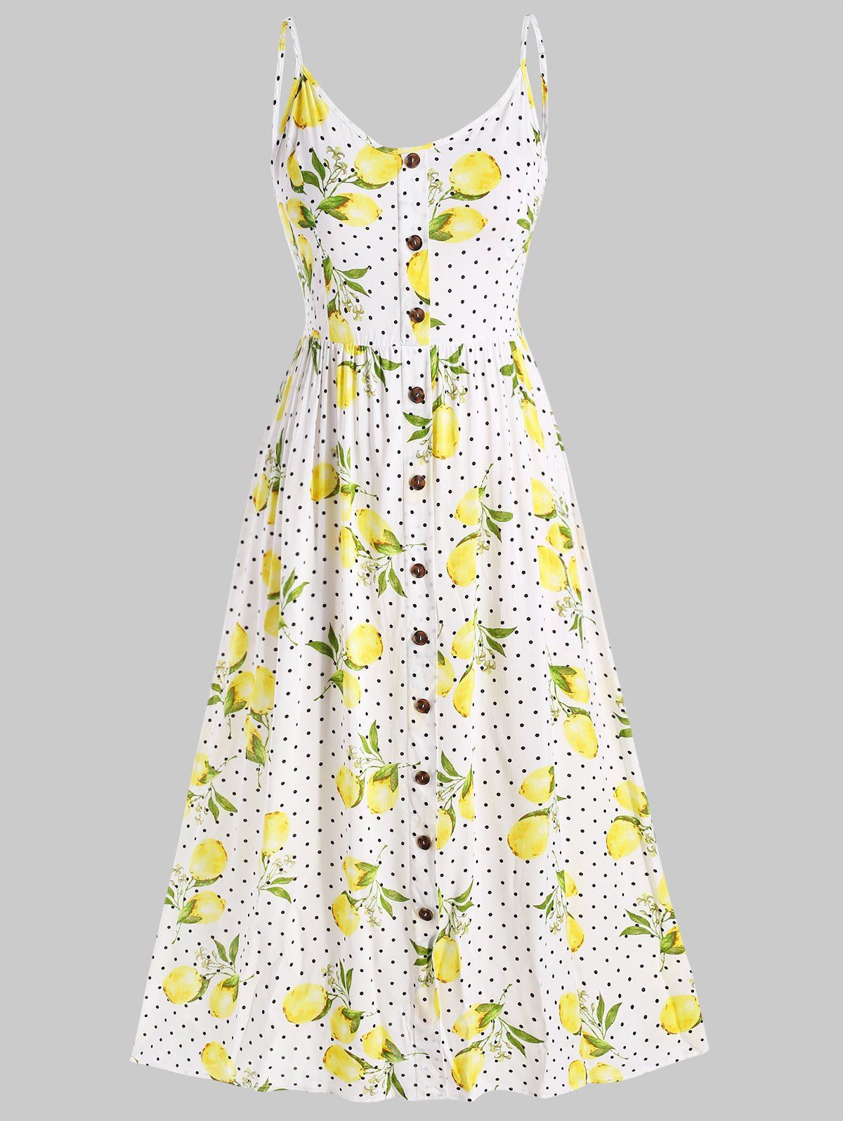 lemon print plus size dress