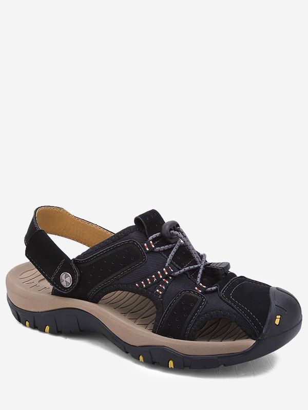 [17% OFF] 2021 Closed Toe Patch Hiking Sandals In BLACK | DressLily