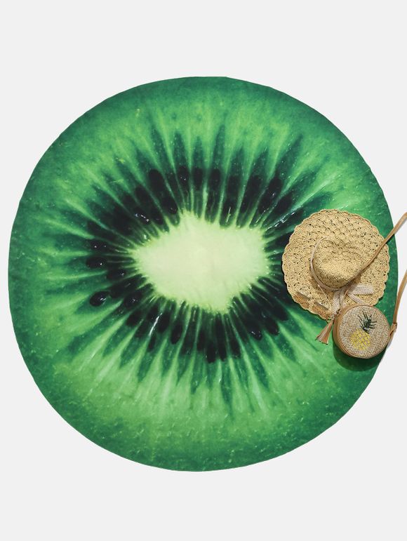 Couverture de Plage de Bain Cercle Fruit Kiwi - Vert Pomme ONE SIZE