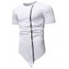 T-shirt Zippée Décoration à Col Rond - Blanc M