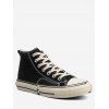 Chaussures Hautes à Lacets Design en Canevas - Noir EU 40