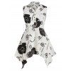 Débardeur Mouchoir Fleuri Imprimé de Grande Taille - Blanc 2X