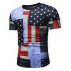 T-shirt Motif Drapeau Américain à Manches Courtes - Pourpre Mimosa M