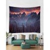 Tapisserie Décoration Murale Montagne Neige et Coucher du Soleil Imprimés - Pourpre W79 X L59 INCH
