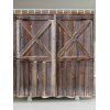 Wooden Door Print Shower Curtain - DEEP COFFEE W59 X L71 INCH