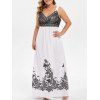 Robe Longue Panneau en Dentelle Imprimée Florale Grande Taille - Blanc L