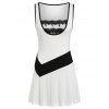 Débardeur Evasé Panenau en Dentelle Contrastée de Grande Taille - Blanc 2X