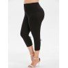 Legging Capri de Grande Taille avec Nœud Papillon - Noir 2X
