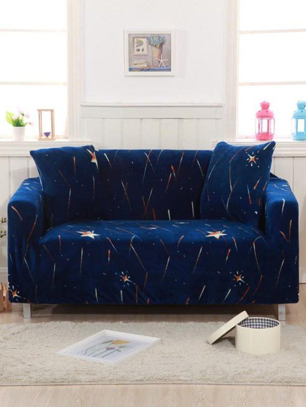 41 Off 2020 Meteor Shower Printed Sofa Cover In Denim Dark Blue