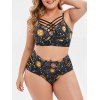 Ensemble de Bikini Etoile Soleil Imprimés Croisé de Grande Taille - multicolor 2X