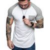 T-shirt à Manches Raglan avec Poches Contrastées - multicolor G XL