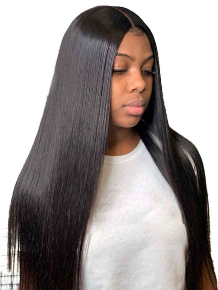 41 Off 2020 Long Straight Center Part Synthetic Wig With Lace