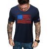 T-shirt Drapeau Américain à Manches Courtes - Bleu de Minuit S