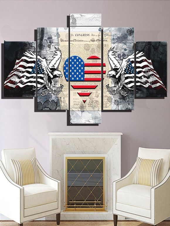 Peintures sur toile fendue et imprimées sur un drapeau américain d'époque - multicolor 1PC X 8 X 20,2PCS X 8 X 12,2PCS X 8 X 16 INCH( NO FRAME )