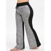 Pantalon Bicolore à Jambe Large Grande Taille - Noir L