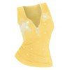 Débardeur à Demi-zip Etoile Embelli de Strass de Grande Taille - Jaune 3X