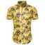 Coconut Tree Print Button Up Shirt - YELLOW XL