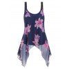 Camisole de Grande Taille et Débardeur Fleuri en Mousseline - Bleu de Minuit 1X
