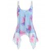 Camisole de Grande Taille et Débardeur Fleuri en Mousseline - Bleu clair L