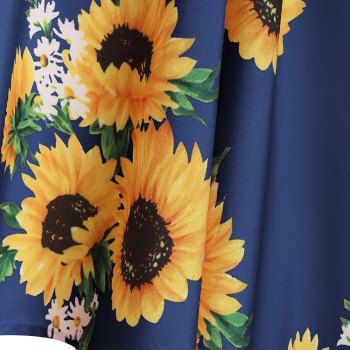 Backless Asymmetric Sunflower Summer Dress