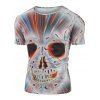 T-shirt Décontracté Crâne Imprimée à Manches Courtes - multicolor A XL