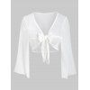 Chemisier Court Transparent Noué de Grande Taille - Blanc 5X