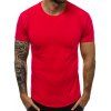 T-shirt Décontracté en Couleur Unie à Col Rond - Rouge XL