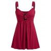 Débardeur Noué en Avant à Taille Empire de Grande Taille - Rouge Vineux 4X