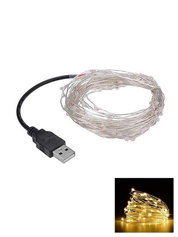 Guirlande LED décorative étanche 10 mètres USB - Transparent 3000K