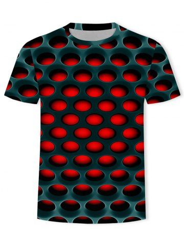T-shirt Graphique Nid d'Abeille Brûlant