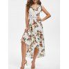 Floral Lace Panel High Low Dress - WHITE XL