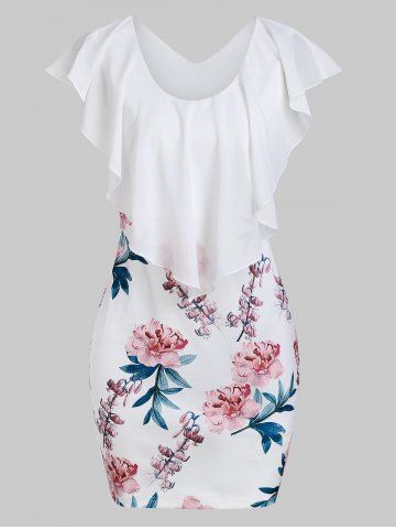 Flower Capelet Bodycon Dress