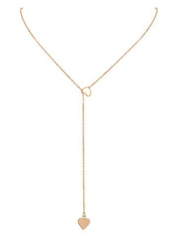 Hollow Heart Shape Lariat Necklace