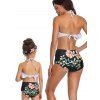 Floral Print Tiered Knotted Back Family Swimsuit - WHITE KID 3T