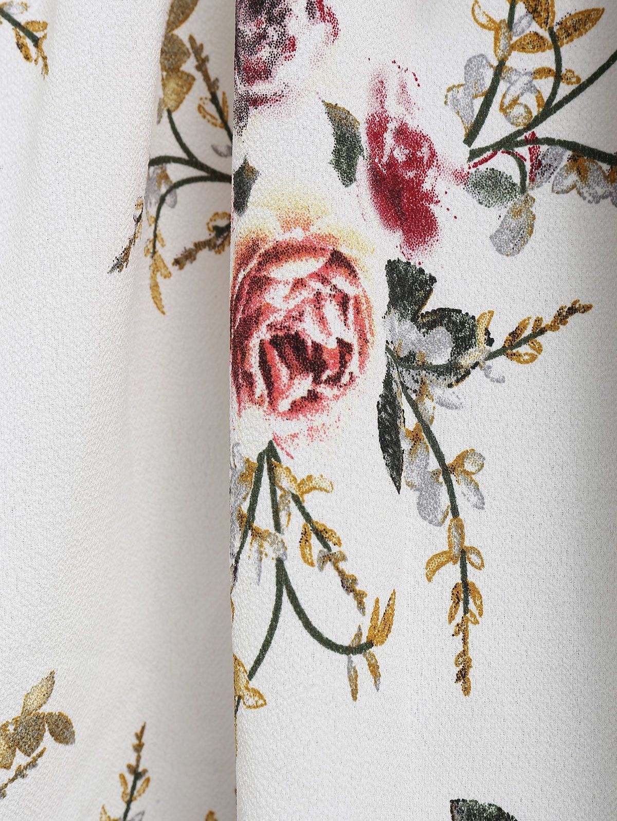 Flower Off Shoulder Dress and Lace-up Waistcoat Set - WHITE S