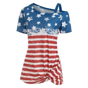 Patriotic American Flag Twisted T-shirt