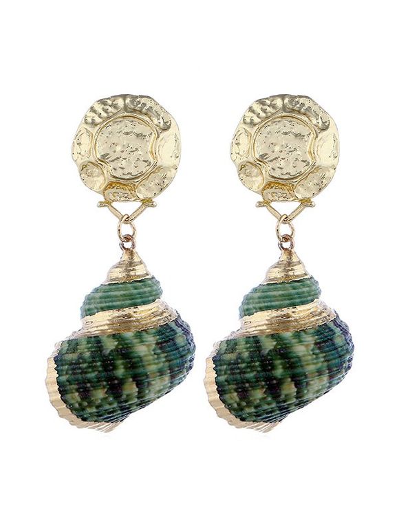 Retro Conch Drop Earrings - GREEN 