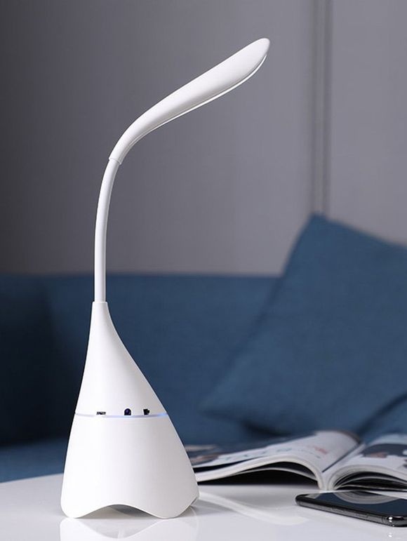 Veilleuse LED rotative à 360 degrés avec haut-parleur Bluetooth intelligent - Blanc 