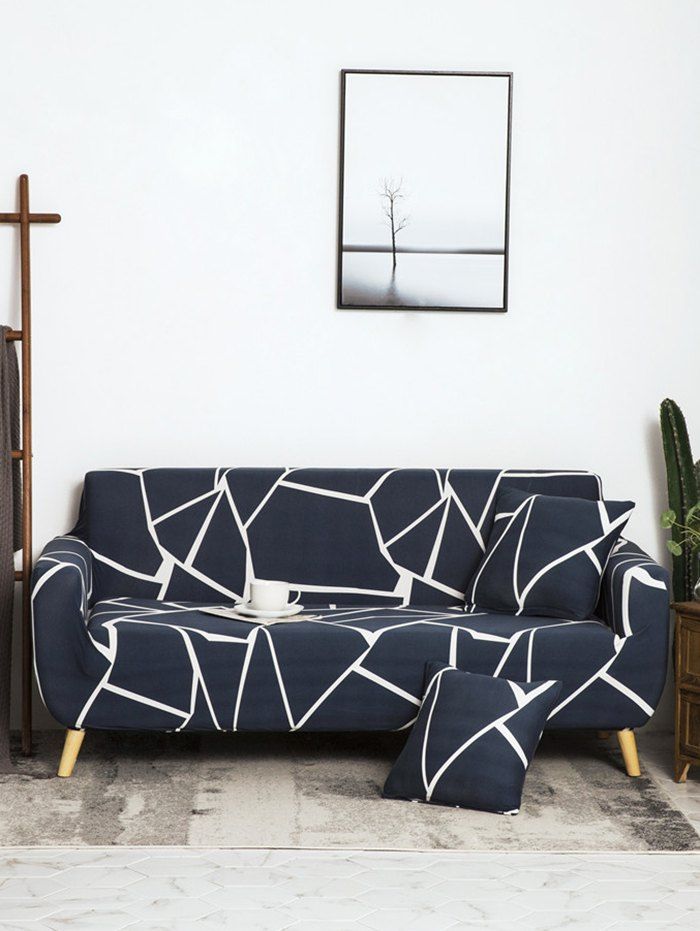 41 Off 2020 Geometric Pattern Couch Cover In Dark Slate Blue